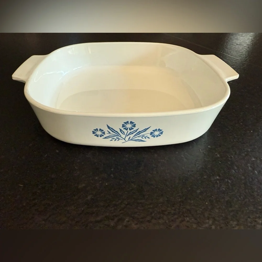 Corning Ware 1 Quart Casserole Dish No Lid Blue Cornflower A-1-B Vintage USA